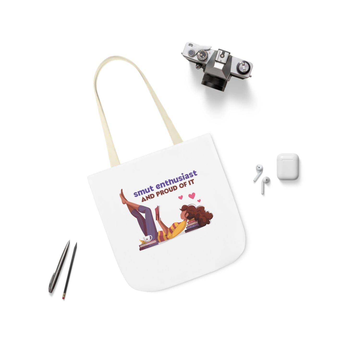 SMUT ENTHUSIAST Canvas Tote Bag, 5-Color Straps