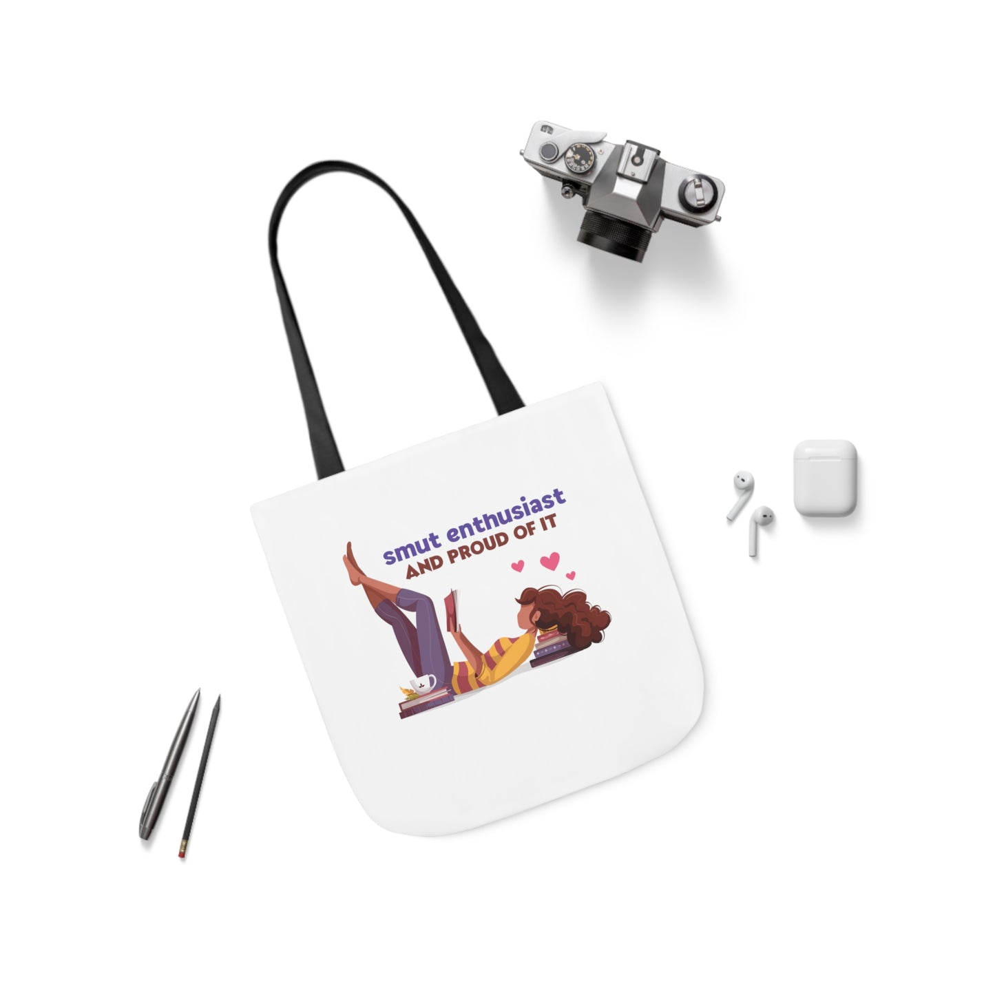 SMUT ENTHUSIAST Canvas Tote Bag, 5-Color Straps